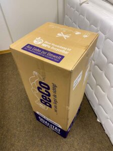 Kartonage von BeCo Matratze Active Greenfirst mit BeCo Logo.