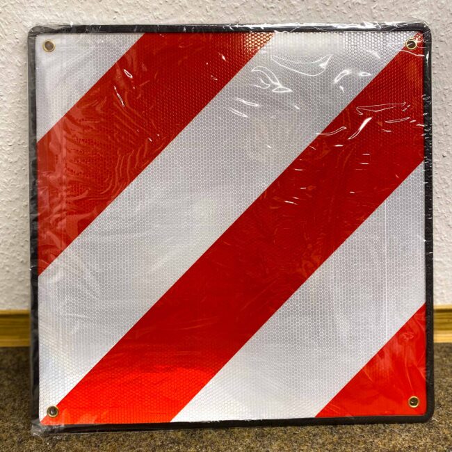 Warntafel Athelon in Folie verpackt.