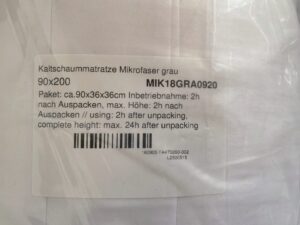 Gebrauchsanweisung nach dem Auspacken der Kaltschaummatratze.