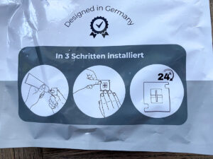3-Schritt Anleitung auf der Verpackung
