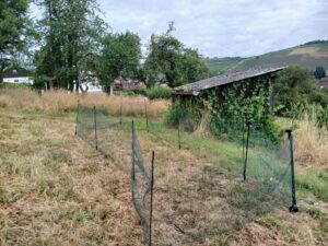 Mobiler Gartenzaun aufgestellt