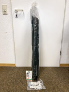 Mobiler Gartenzaun ausgepackt aufgestellt