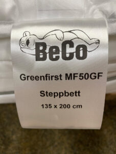 Etikett BeCo Greenfirst Steppbett