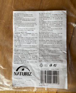 Beschreibung an der Verpackungsfolie