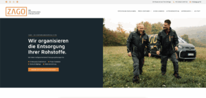 Screenshot der Startseite der ZAGO GmbH aus unserer Testung vom 28.10.2025